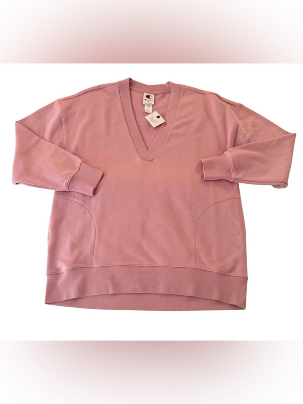 Champion Game Day V Neck Sweatshirt Bundle 3pc NWT Womens Fleece Pink Teal Cream - Picture 11 of 16